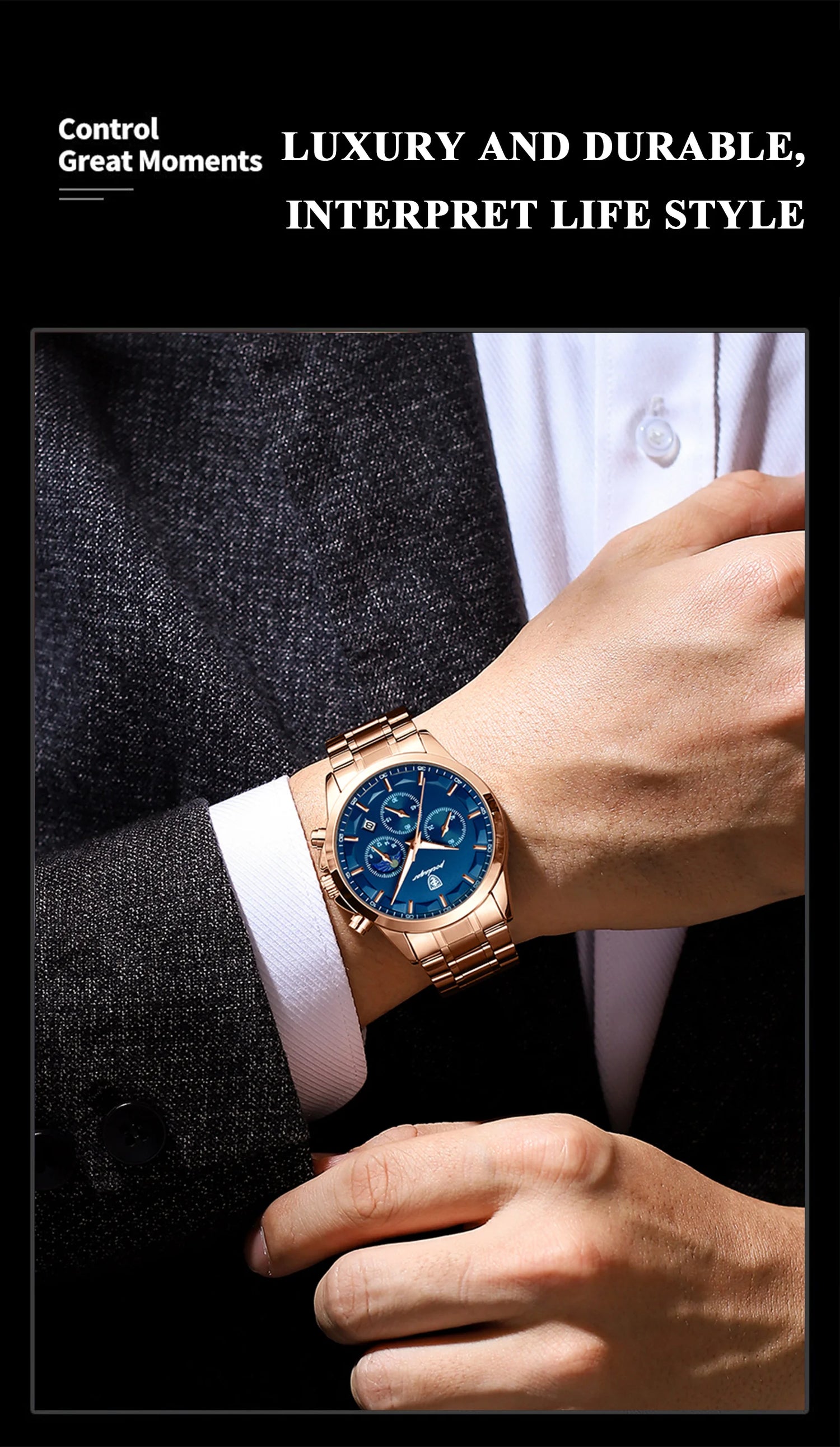 Reloj POEDAGAR 928 Reloj de pulsera de acero inoxidable