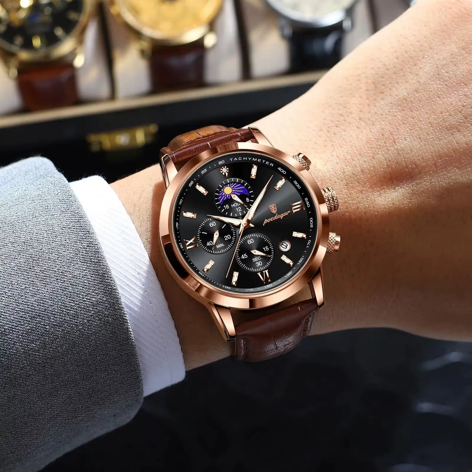 Reloj POEDAGAR 882 Cuero Genuino 