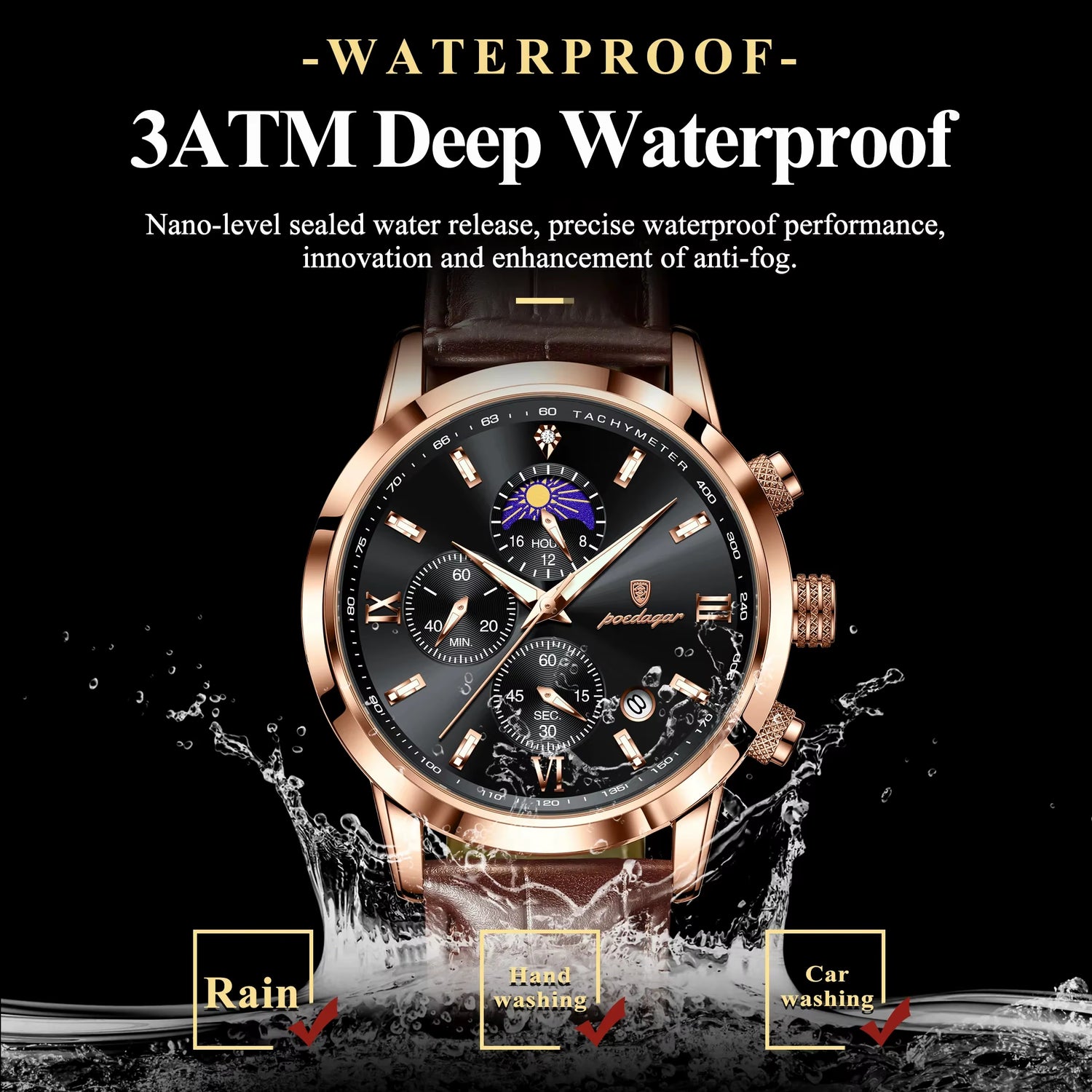 Reloj POEDAGAR 882 Cuero Genuino 