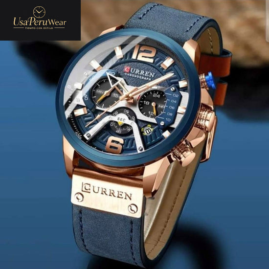 Reloj Curren Elegante CU-2 (Azul, Marrón)
